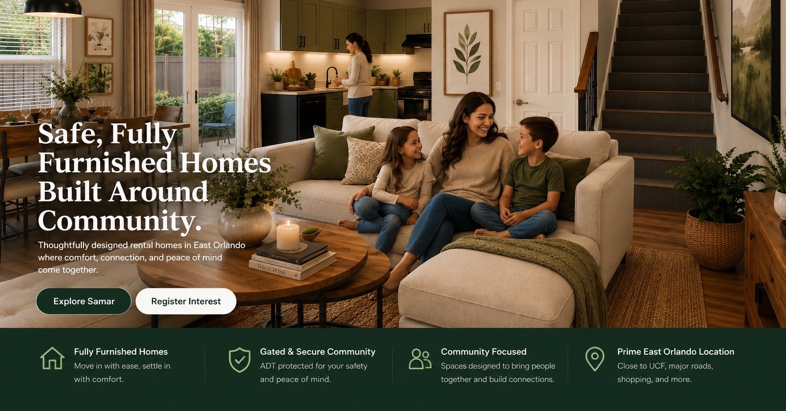 Safe, fully furnished homes built around community.